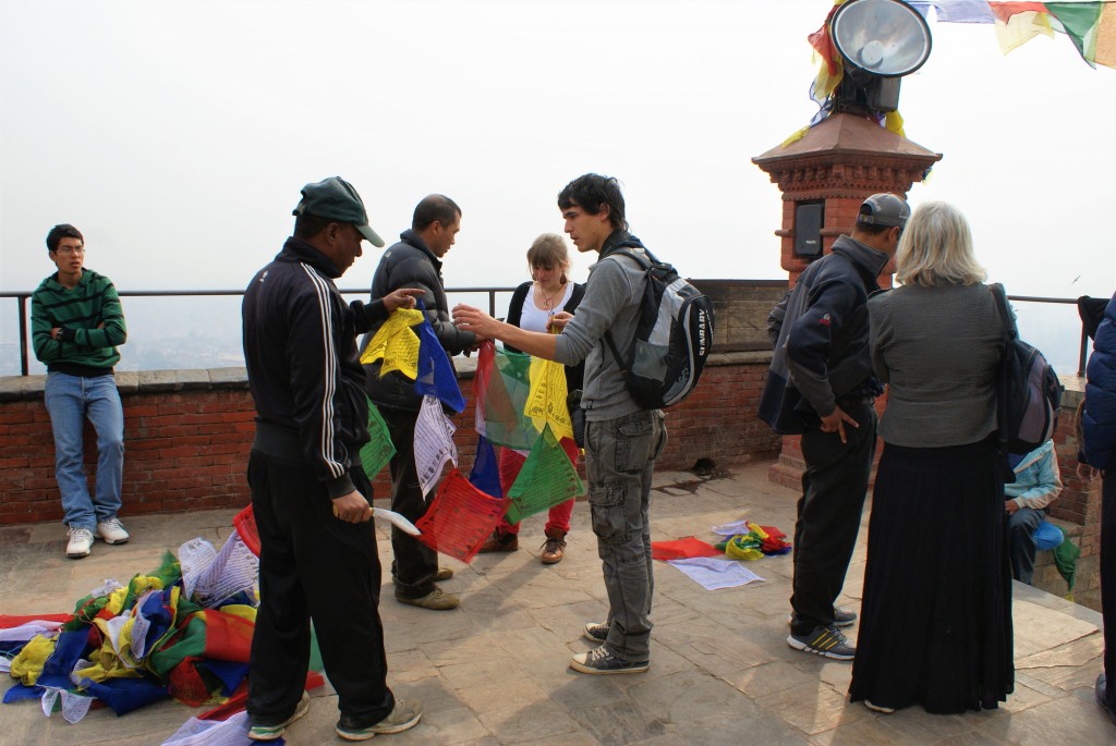 gebedsvlaggen Kathmandu Monkey temple