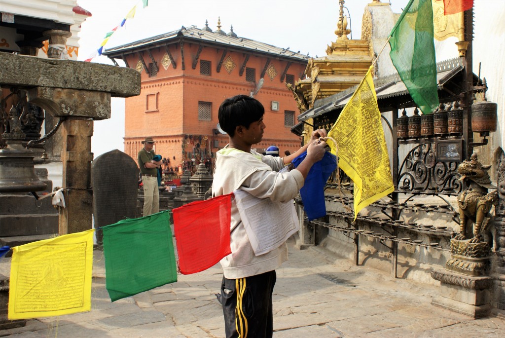 gebedsvlaggen Kathmandu Monkey temple