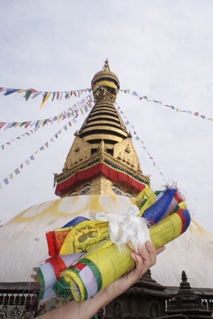 gebedsvlaggen Kathmandu Monkey temple